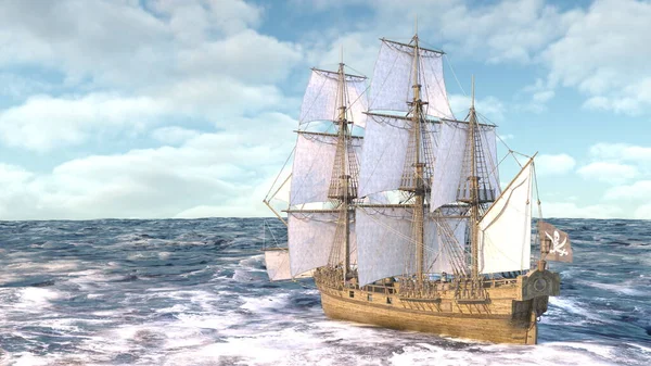 Rendering Pirate Ship — Stok fotoğraf