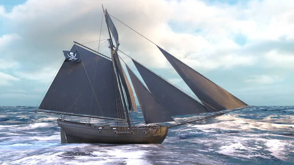 Rendering Pirate Ship — Stockfoto