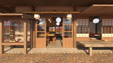 3D rendering of the Japanese tea house