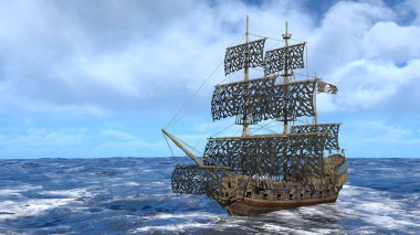 Bir korsan gemisinin 3D görüntülemesi