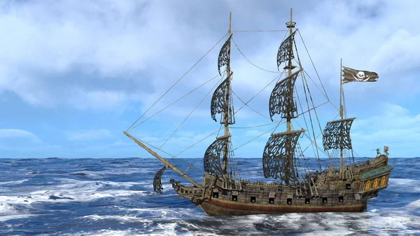 Rendering Pirate Ship — стоковое фото