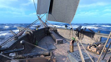 3D rendering of a pirate ship