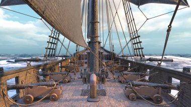 3D rendering of a pirate ship