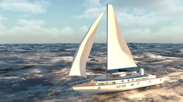 Rendering Yacht — Stock Photo, Image