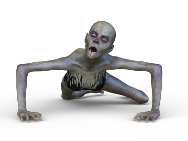 3 boyutlu dişi zombi tasviri