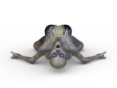 3 boyutlu dişi zombi tasviri