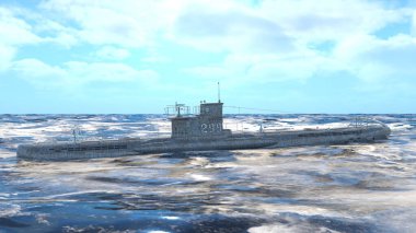 Balistik füze denizaltısının 3D görüntülemesi