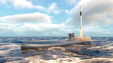 Balistik füze denizaltısının 3D görüntülemesi