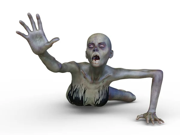 Darstellung Eines Weiblichen Zombies — Stockfoto