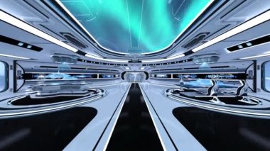 Uzay istasyonu peyzajının 3B görüntülemesi