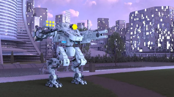 Rendering Battle Robot — Stock Photo, Image