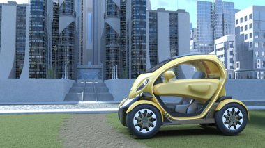 Küçük elektrikli aracın 3B görüntülemesi