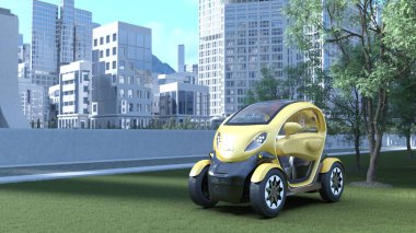 Küçük elektrikli aracın 3B görüntülemesi