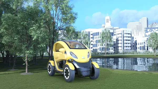 Küçük elektrikli aracın 3B görüntülemesi