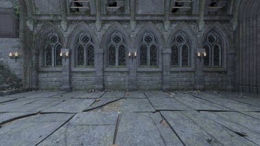 Saray koridorunun 3D görüntüsü