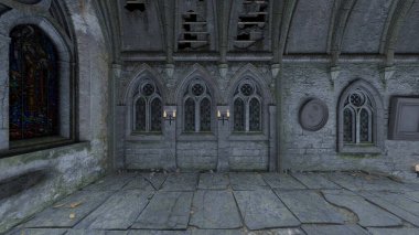 Saray koridorunun 3D görüntüsü