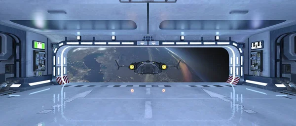 Візуалізація Ангара Космічного Корабля — стокове фото