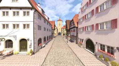 Parke taşlı sokakların 3 boyutlu canlandırması