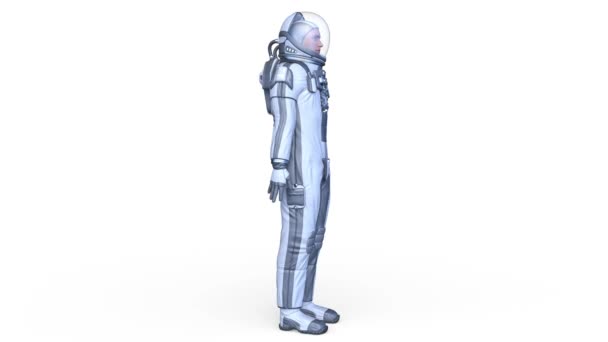 男性宇宙飛行士の3Dレンダリング — ストック動画