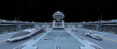 Uzay gemisi hangarının 3D görüntülemesi