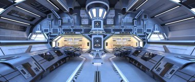 Uzay gemisi hangarının 3D görüntülemesi