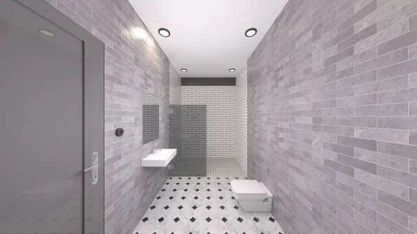 渲染的浴室 — 图库照片