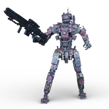 Bir savaş robotunun 3 boyutlu canlandırması