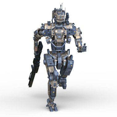 Bir savaş robotunun 3 boyutlu canlandırması