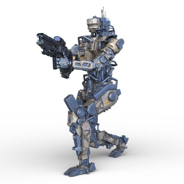 Bir savaş robotunun 3 boyutlu canlandırması