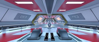 Uzay istasyonu peyzajının 3B görüntülemesi