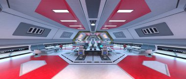 Uzay istasyonu peyzajının 3B görüntülemesi