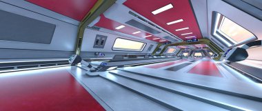 Uzay istasyonu peyzajının 3B görüntülemesi