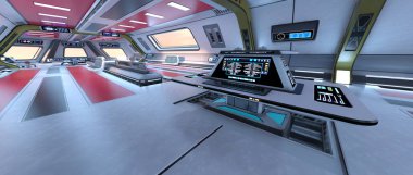 Uzay istasyonu peyzajının 3B görüntülemesi