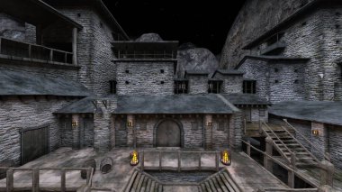 Kale avlusunun 3 boyutlu canlandırması