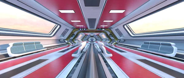 Uzay istasyonu peyzajının 3B görüntülemesi