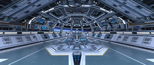 Uzay istasyonu peyzajının 3B görüntülemesi