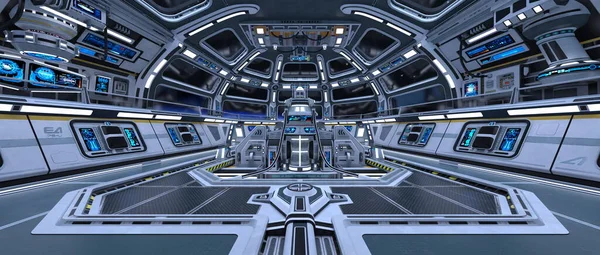 Uzay istasyonu peyzajının 3B görüntülemesi