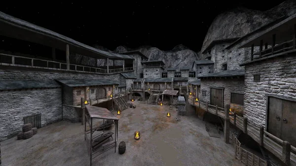 Kale avlusunun 3 boyutlu canlandırması