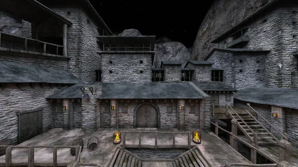 Kale avlusunun 3 boyutlu canlandırması