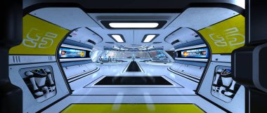 Uzay istasyonu peyzajının 3B görüntülemesi