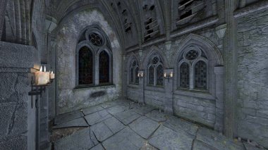 Saray koridorunun 3D görüntüsü