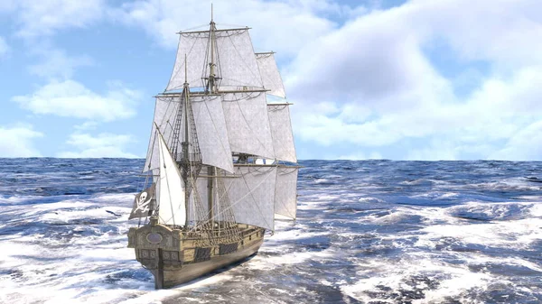 Bir korsan gemisinin 3D görüntülemesi