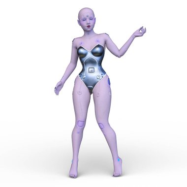 Dişi bir sayborgun 3D canlandırması