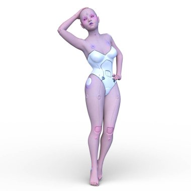 Dişi bir sayborgun 3D canlandırması