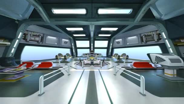 宇宙ステーションの風景の3Dレンダリング — ストック動画