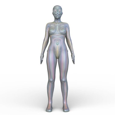 Dişi bir sayborgun 3D canlandırması