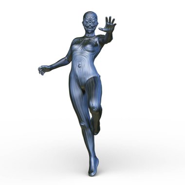 Dişi bir sayborgun 3D canlandırması