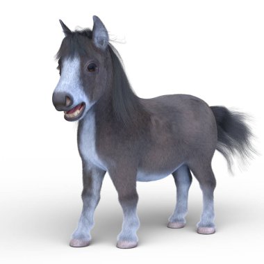Minyatür bir atın 3B görüntüsü
