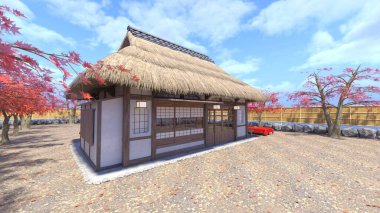 3D rendering of the Japanese tea house