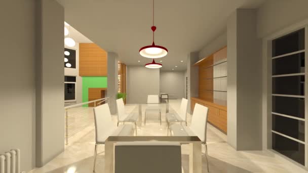 Rendering Dining Room — Stockvideo